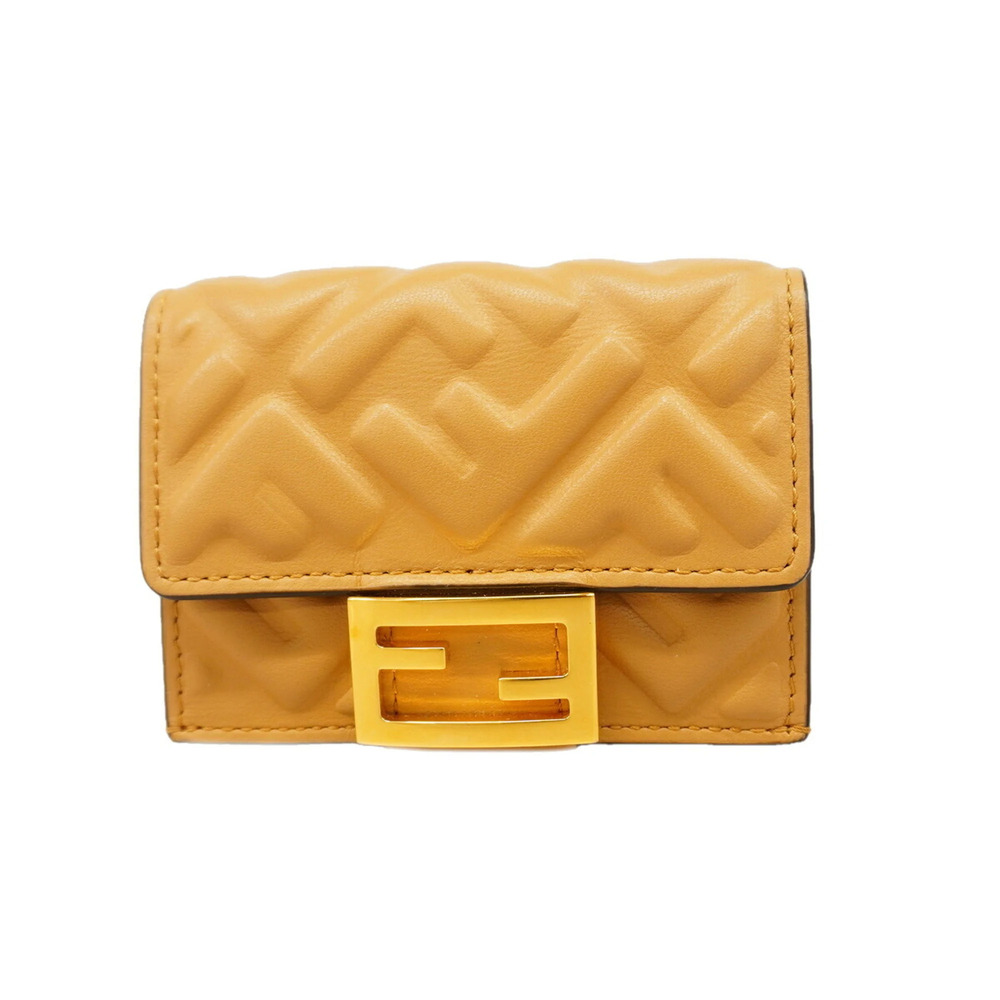 Fendi Tri-fold Wallet, Leather, Brown, Women's, P3491382